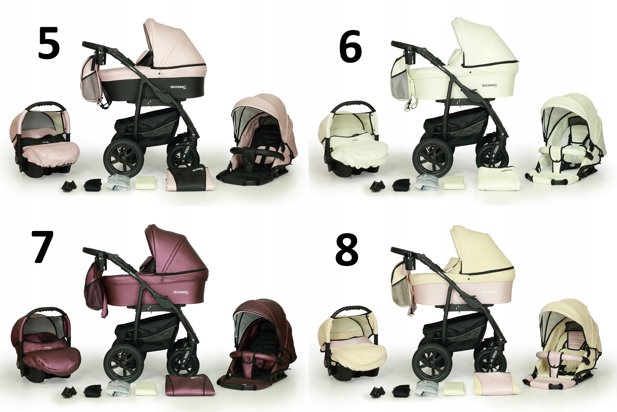 WÓZEK DZIECIĘCY VERDI SONIC PLUS PRO 4W1 Marka Verdi