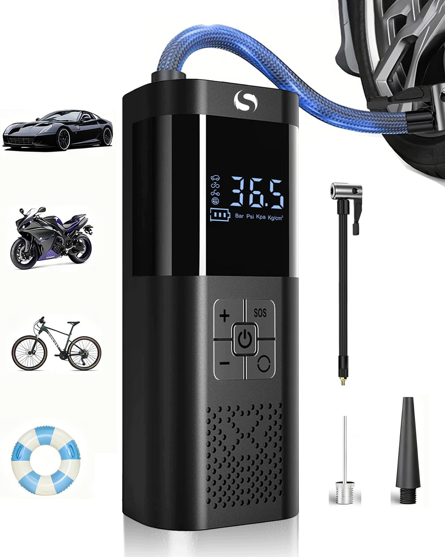Pompka Elektryczna Bezprzewodowa Kompresor 150 Psi Do Roweru Auta Piłek