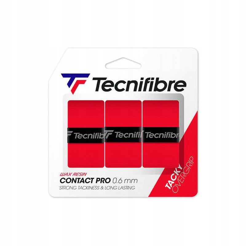 Owijki wierzchnie Tecnifibre Contact Pro Overgrip Czerwone 0,6 mm 3 szt