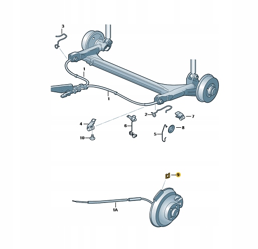 SPINKA ZACISK LINKI HAMULCA RĘCZNEGO SKODA VW SEAT Producent części Inny
