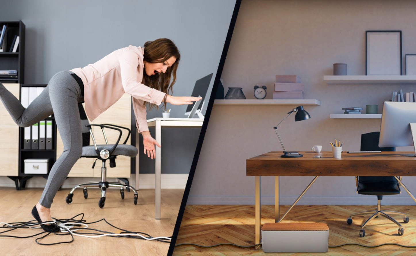 POJEMNIK ORGANIZER NA KABLE LISTWY BOX DREWNO S Marka Interlook