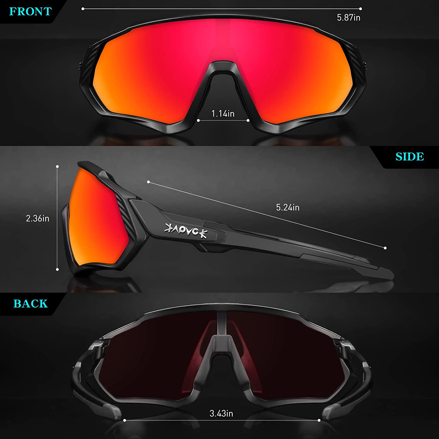 OKULARY ROWEROWE KAPVOE OKULARY PRZECIWSŁONECZNE MTB Rodzaj okulary rowerowe