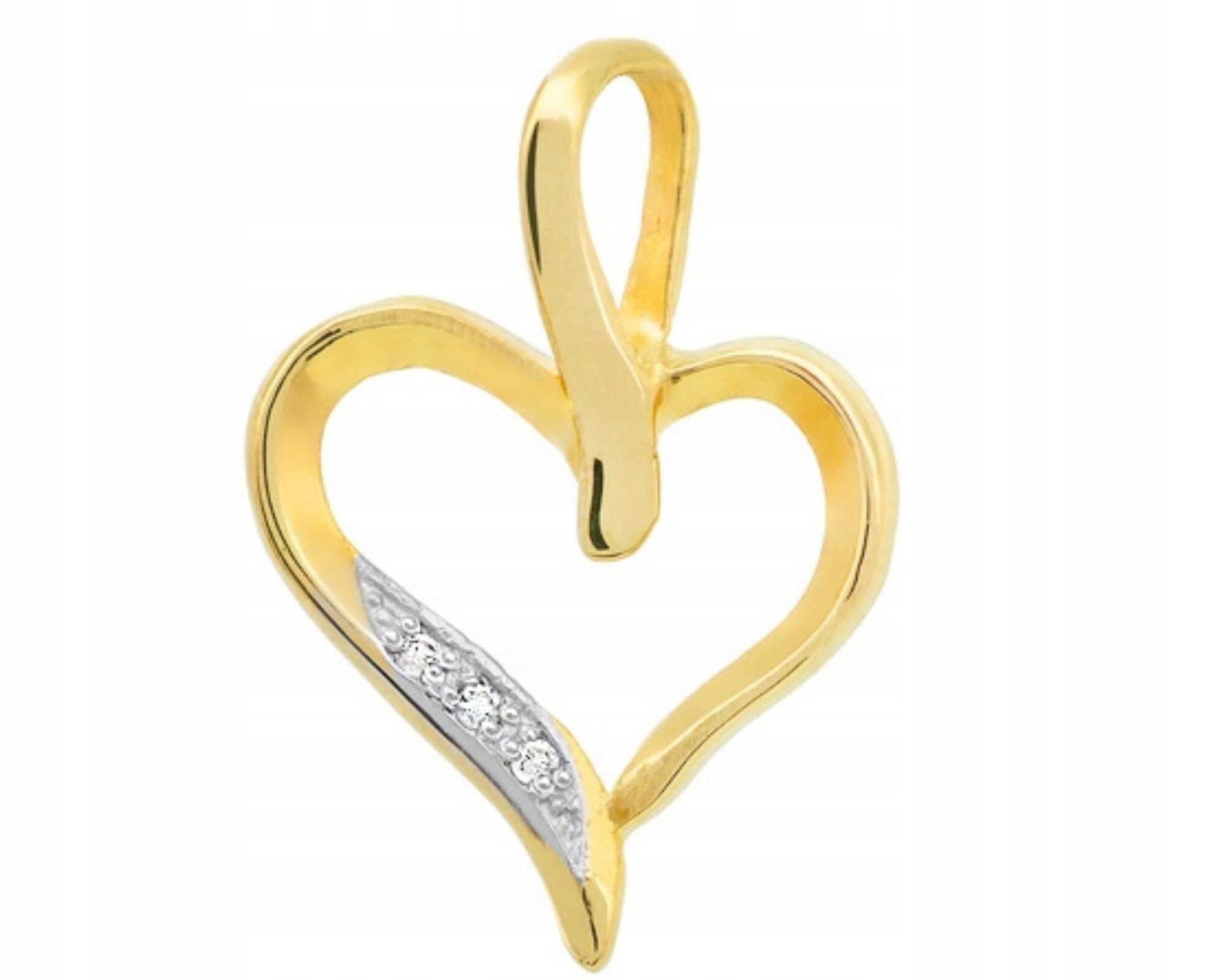 Zlatý přívěsek s brilianty srdce 585 diamanty