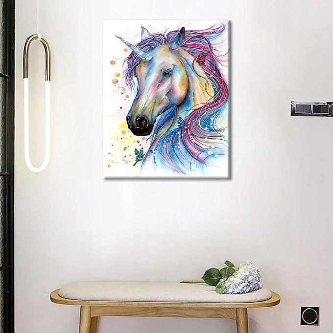 TISHIRON Malowanie po numerach jednorożec 21x13.5 cm Marka inna