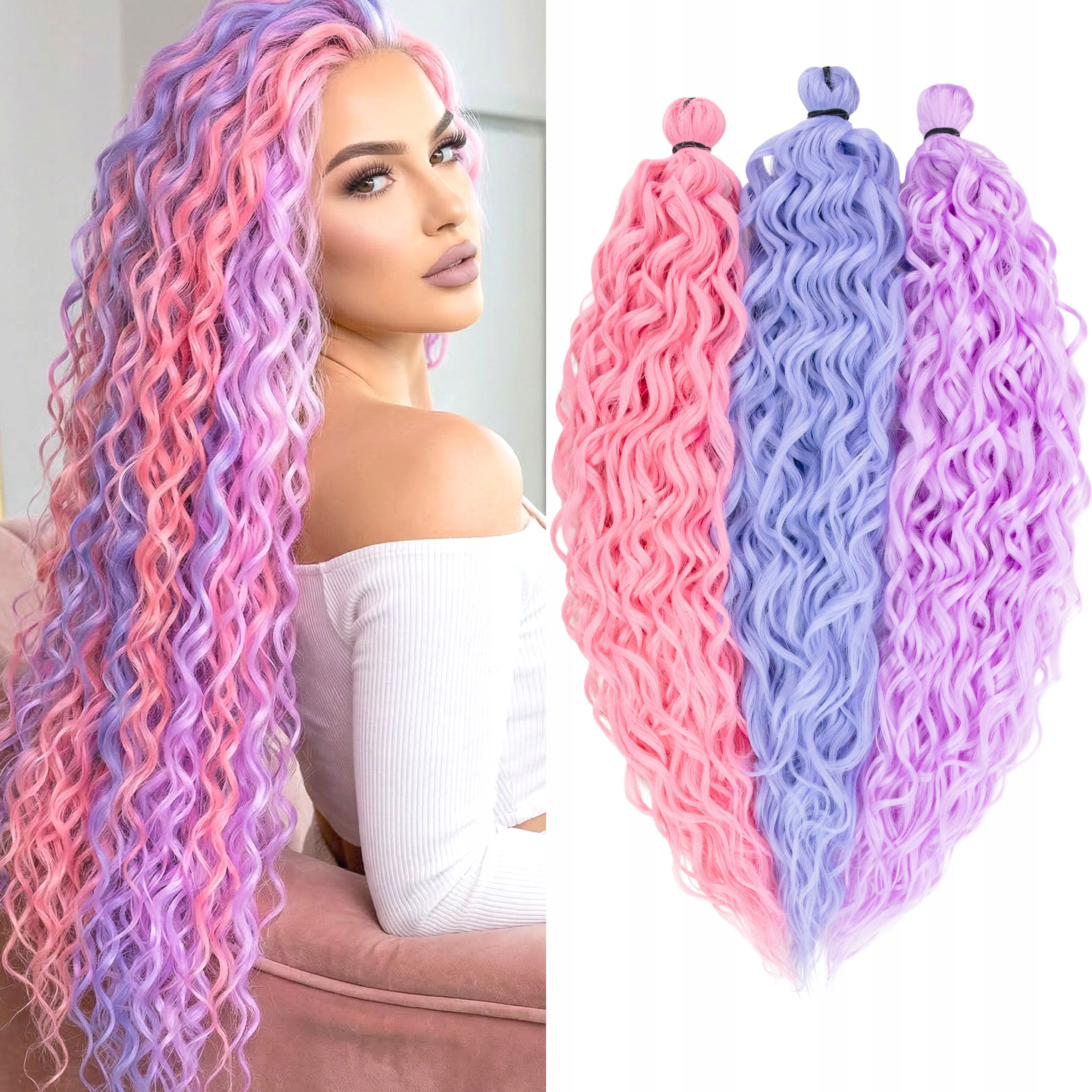 Włosy syntetyczne sztuczne Afroloki Jessica Pro 20" 50cm 300g kolorowe