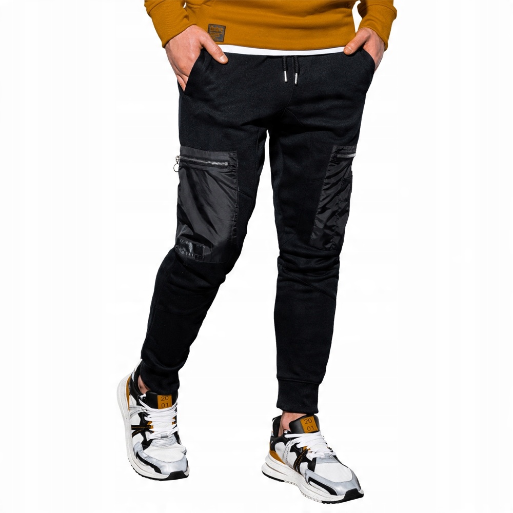 

Spodnie męskie dresowe joggery P917 czarne XL