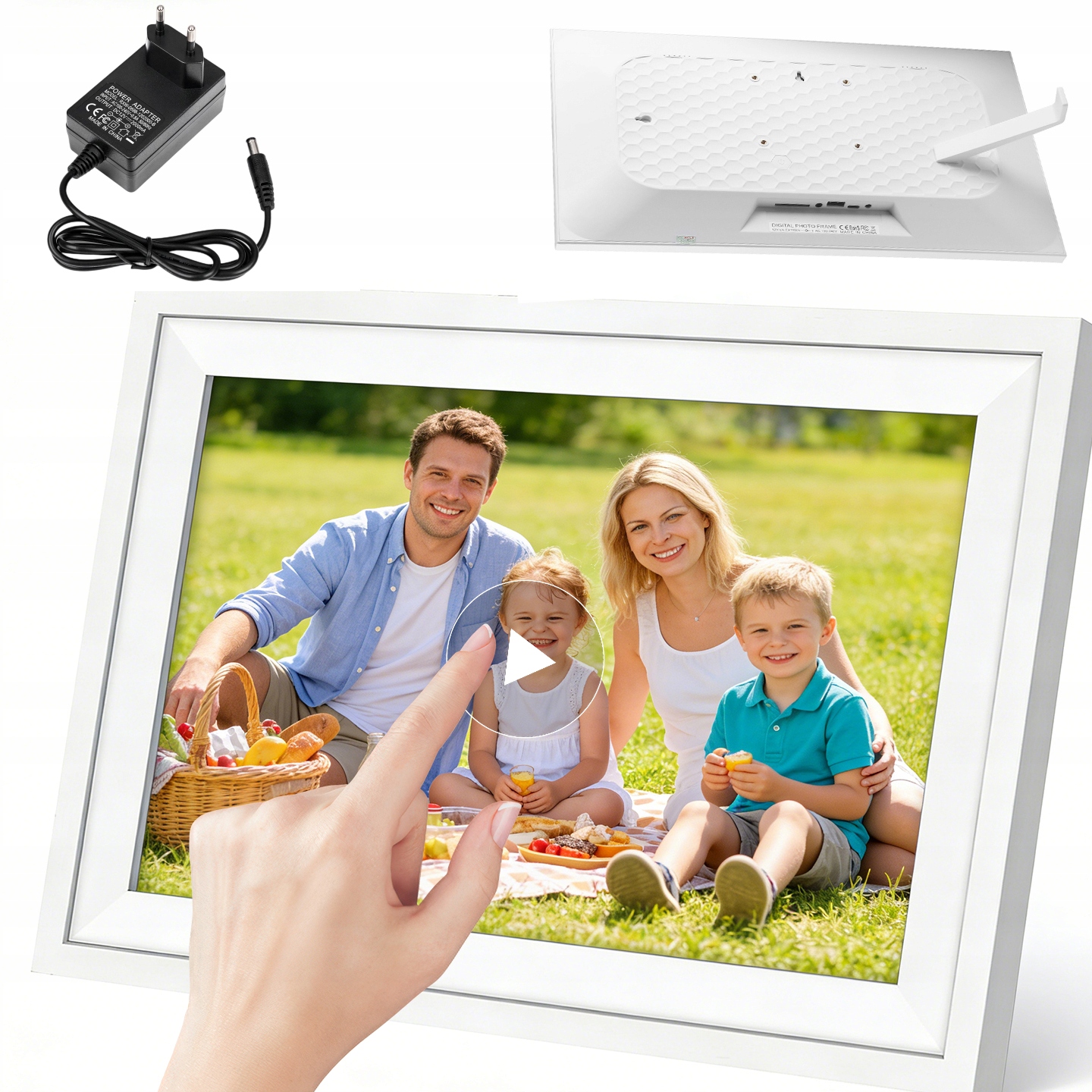 Digitální Fotorámeček S Vestavěnou Pamětí 32GB Wifi Digitální Fotorámeček 15,6" (bílý)