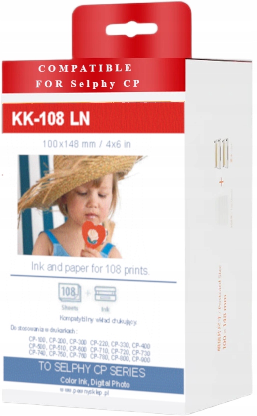 Papier do drukarki canon CP730 CP810 CP900 CP910 CP1200 CP1500 Selphy KK108