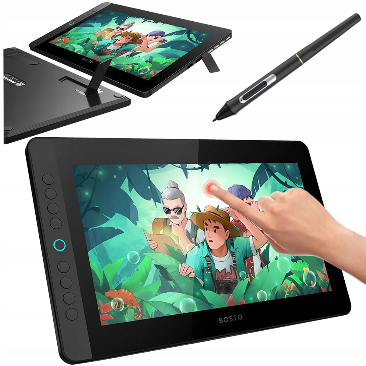 Grafický Tablet s tlačítky Bosto 12HDK-T Dotyk Touch LCD displej