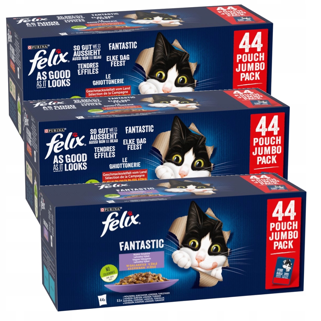 Levně Felix Fantastic Country Flavours a výběr příchutí 132x85g směs Pro Kočky Krmivo