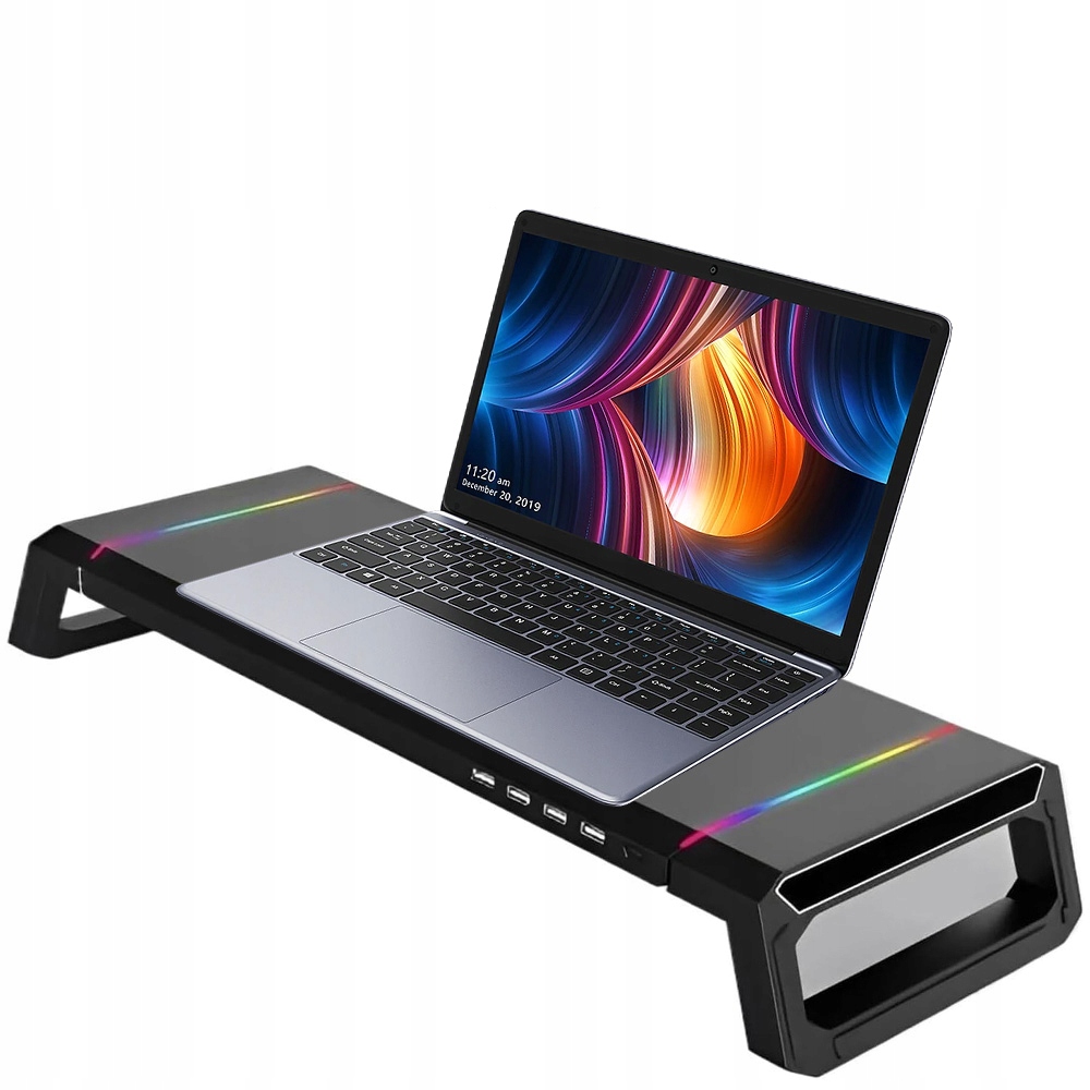 Ergonomická Skládací Základna Pod Monitor 30 Kg S Rgb A 4 Usb S Zásuvkou