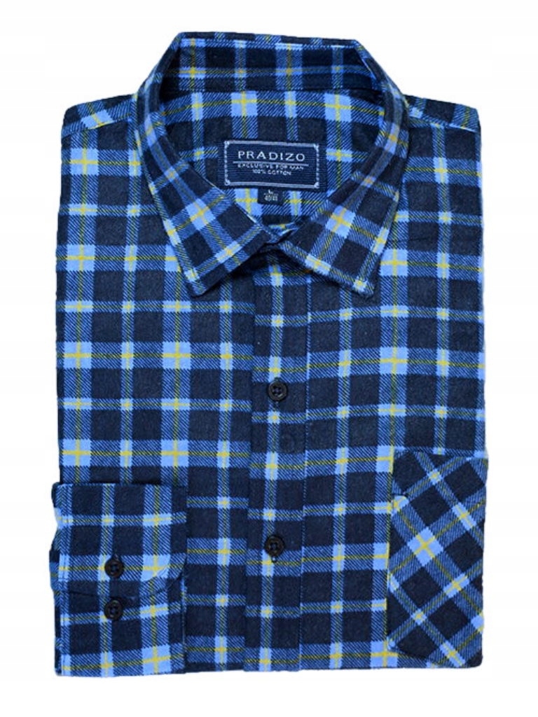 

41/42 L/XL Koszula flanelowa Niebieska w kratkę