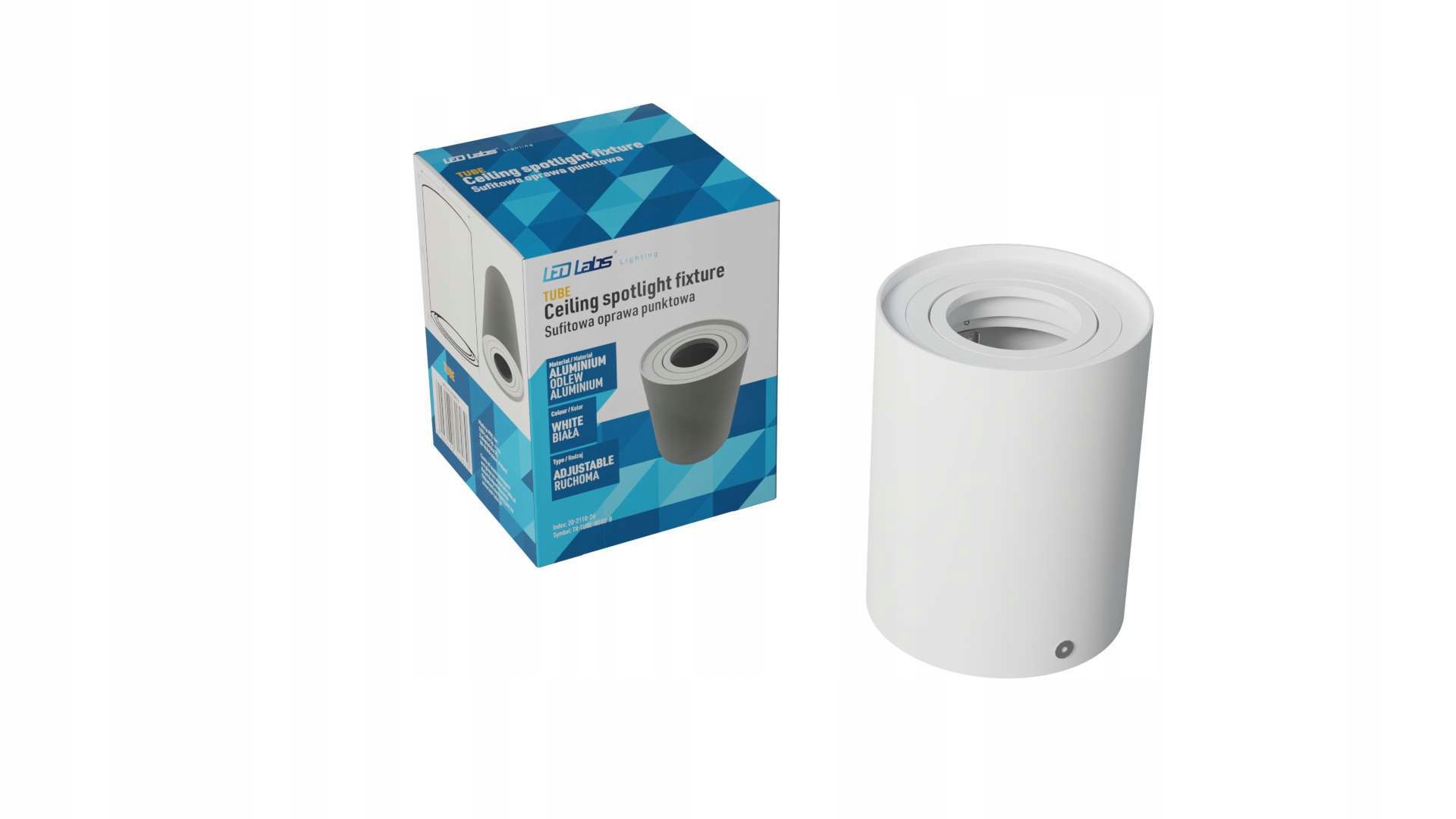 OPRAWA NATYNKOWA SUFITOWA LED GU10 TUBA RUCHOMA Kształt okrągły