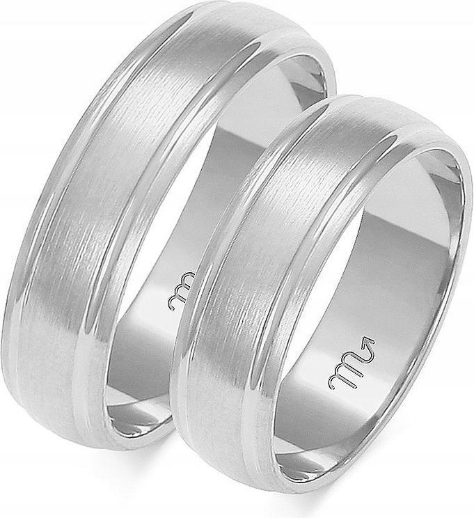 Dámský snubní prsten z bílého zlata 585 14K na svatba vel. 27 s s gravírováním