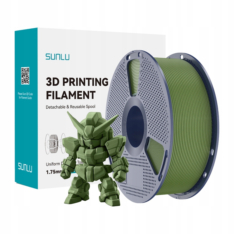 Filament Do Drukarki 3D Sunlu Pla Plus 20 175MM 1KG Oliwkowy