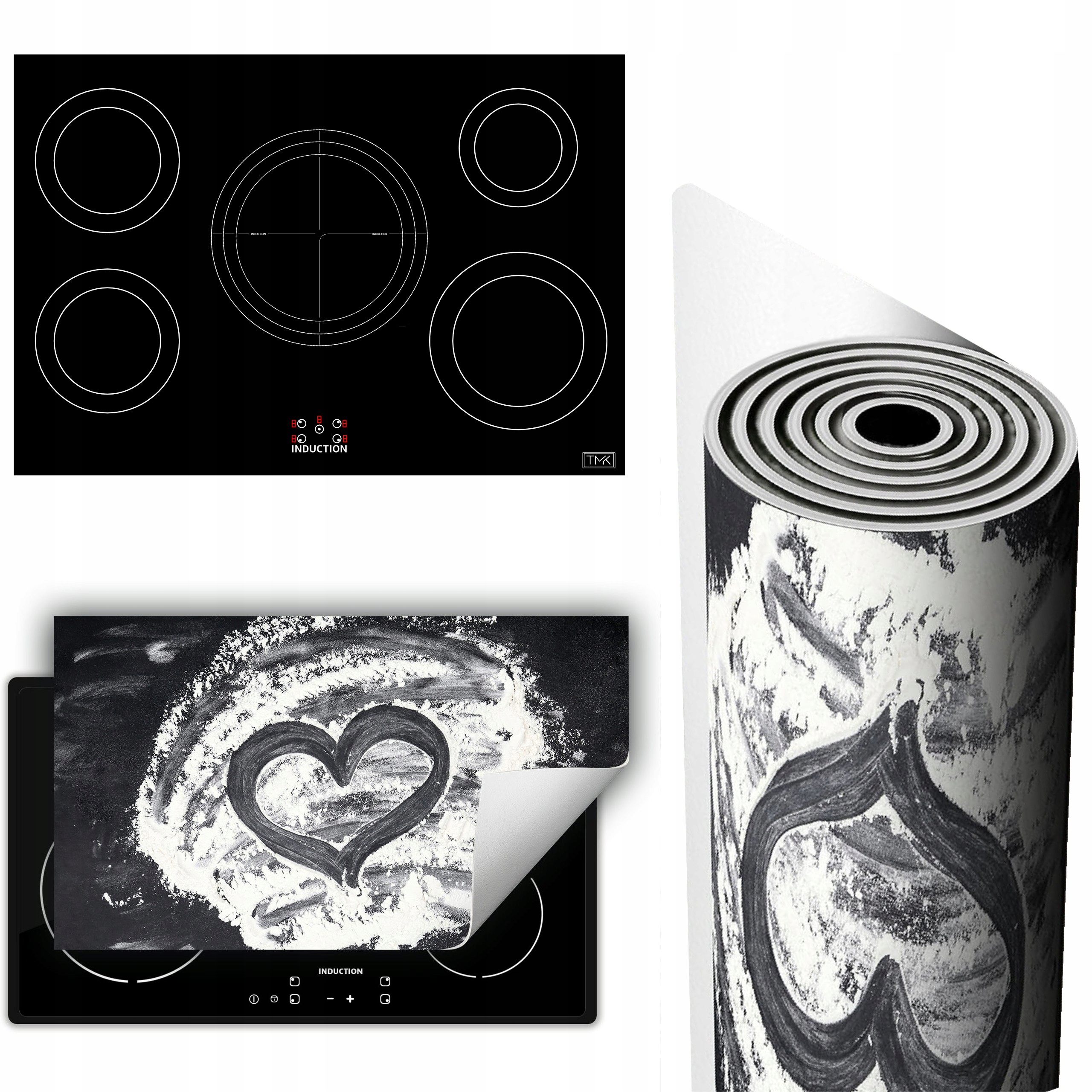 Vinylová Podložka Ochrana Kuchyňské Desky 90x52 kuchyně srdce