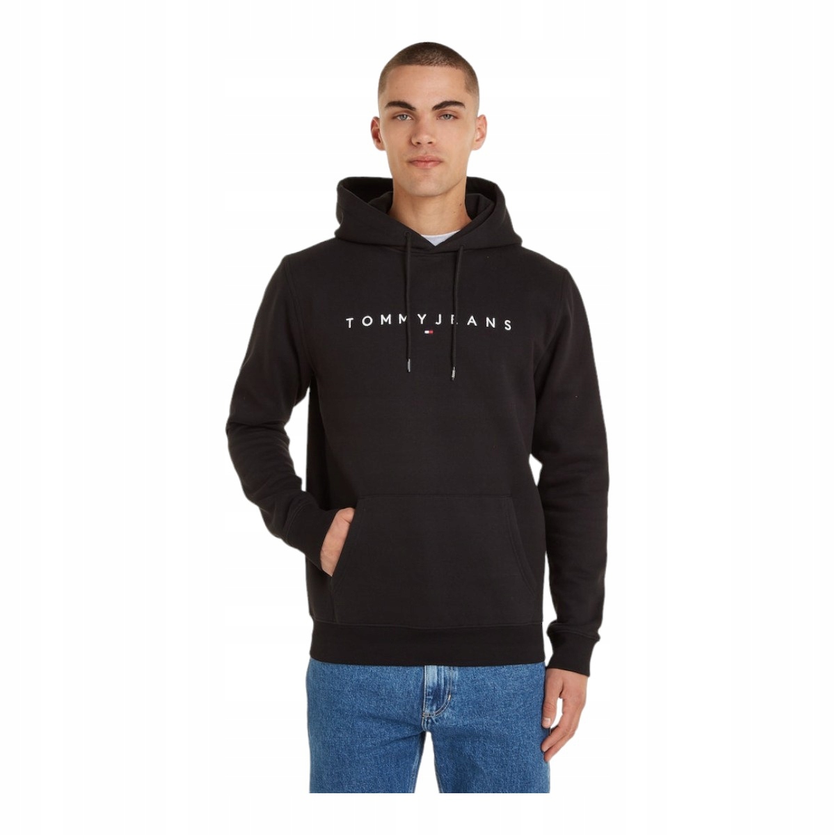 Tommy Hilfiger Pánská Mikina S Kapucí Tjm Reg Linear Logo Hoodie Černá vel. L