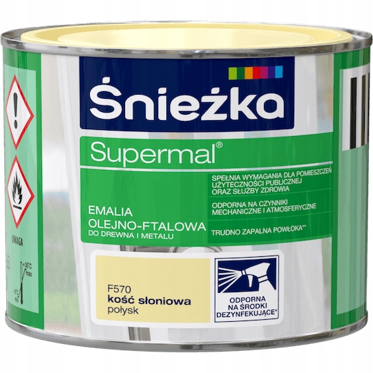 Farba Olejno-Ftalowa 200ml KOŚĆ SŁONIOWA połysk RAL F570