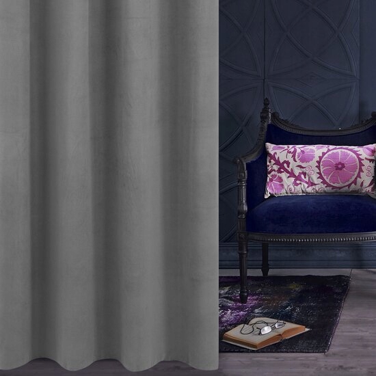 ZASŁONA VELVETOWA MILO STALOWA PRZELOTKACH 140X250 Kod producenta 367106