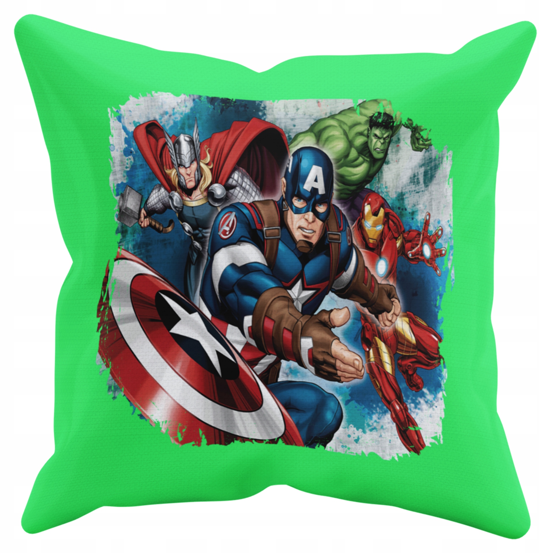 POSZEWKA NA PODUSZKĘ JAŚKA DO PRZEDSZKOLA KAPITAN AMERYKA + IMIĘ GRATIS Kolor dominujący odcienie zieleni