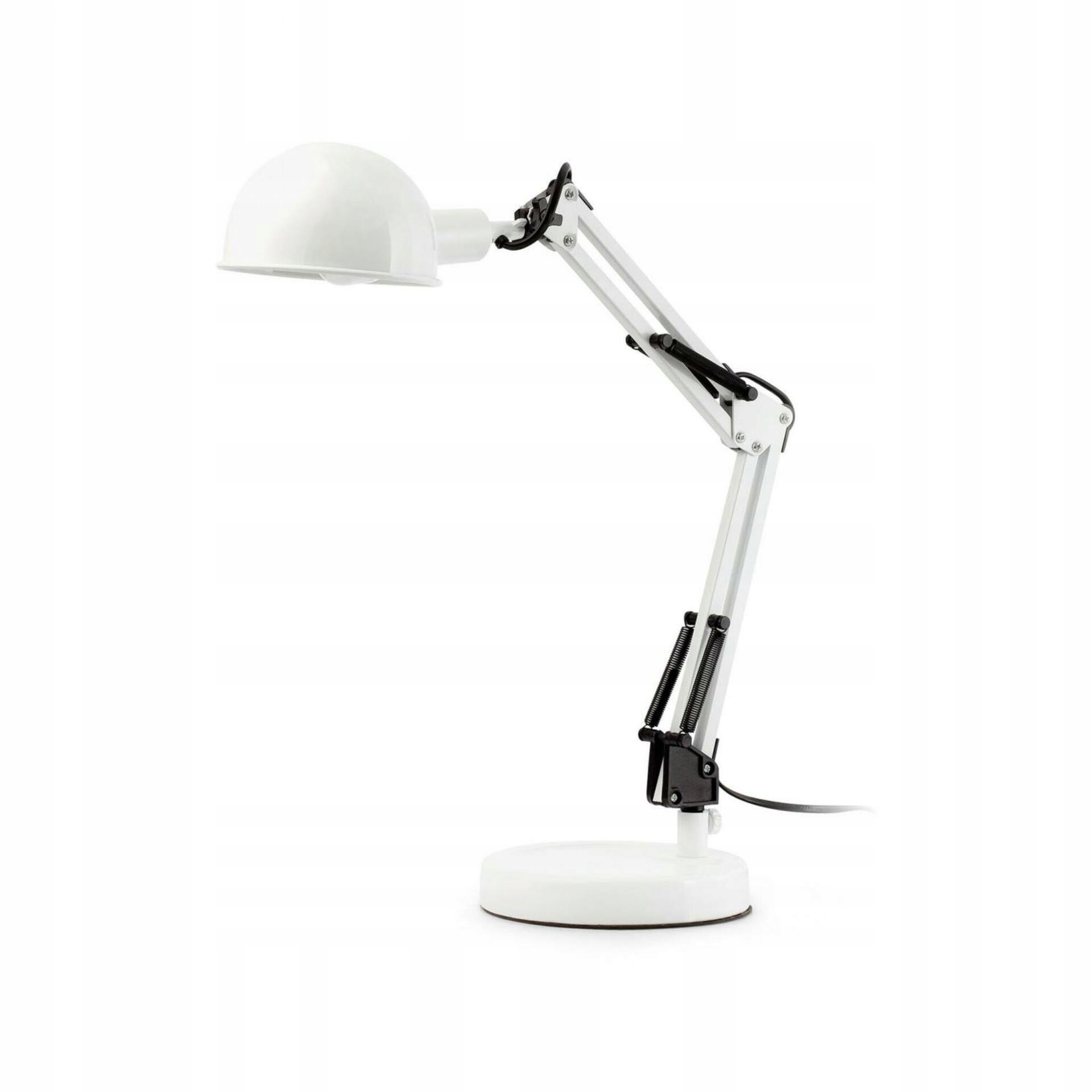 Faro Baobab biela kancelárska stolná lampa, oceľ, E14, nastaviteľná, 8W