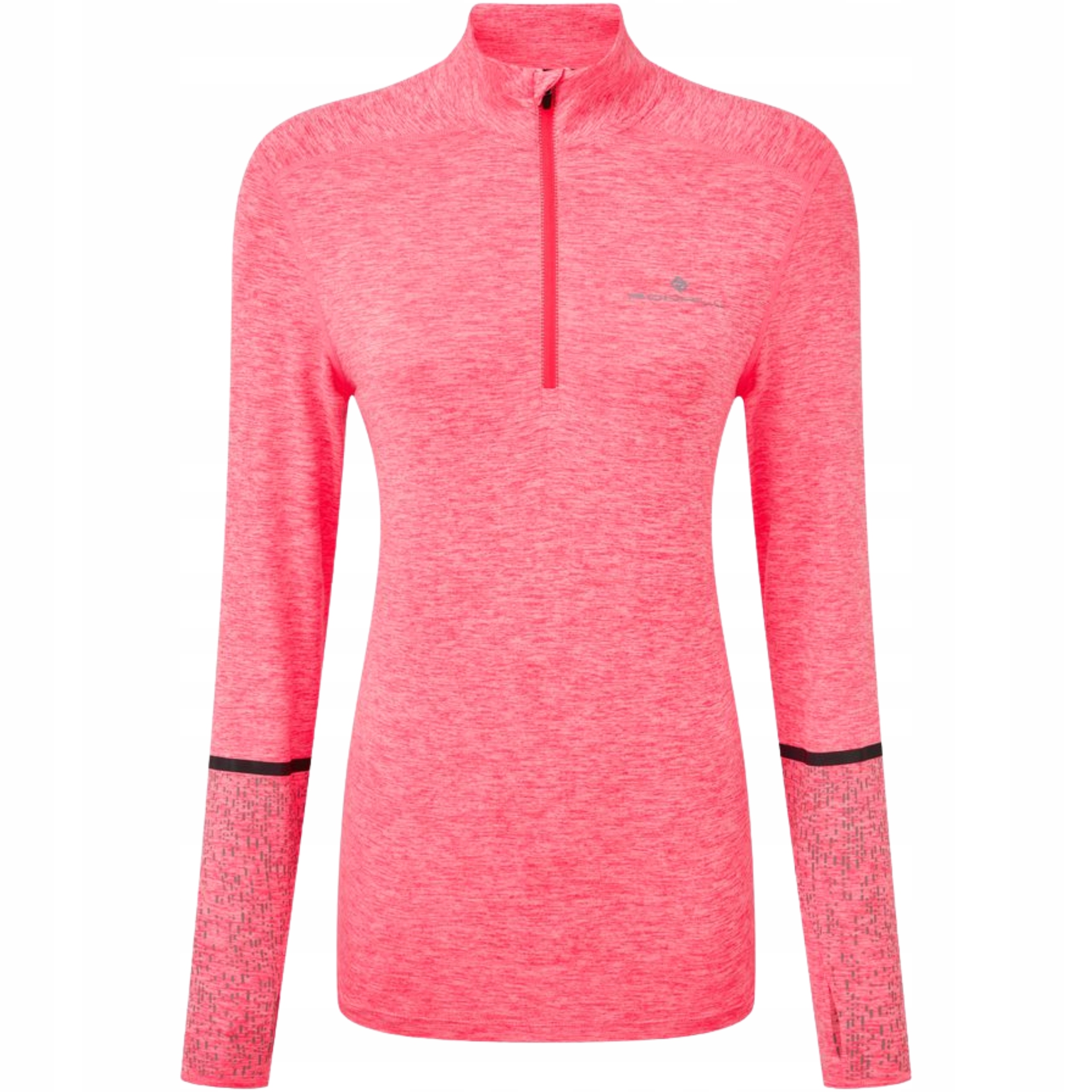 Bluza do Biegania Ronhill Sportowa Damska Life Nightrunner 1/2 Zip Różowa S