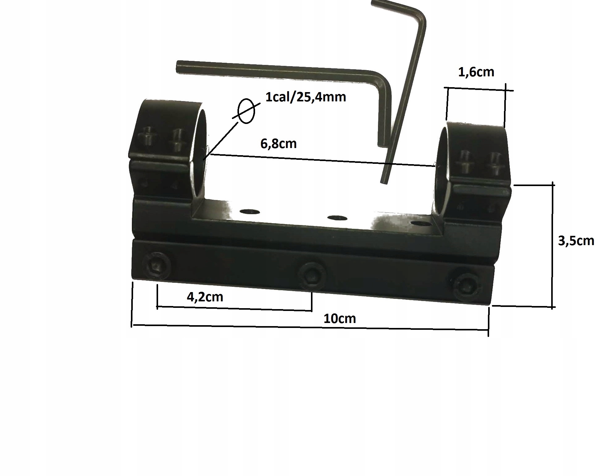 Montaż Jednoczęściowy Szyna Luneta 11mm1' 10cm niski Ortex