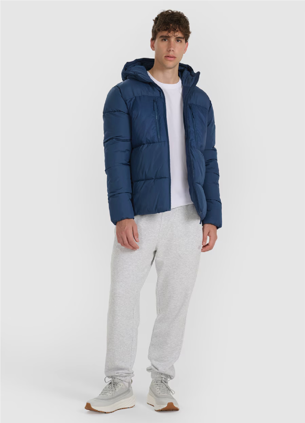 4F Pánská Péřová Bunda M602 Denim M