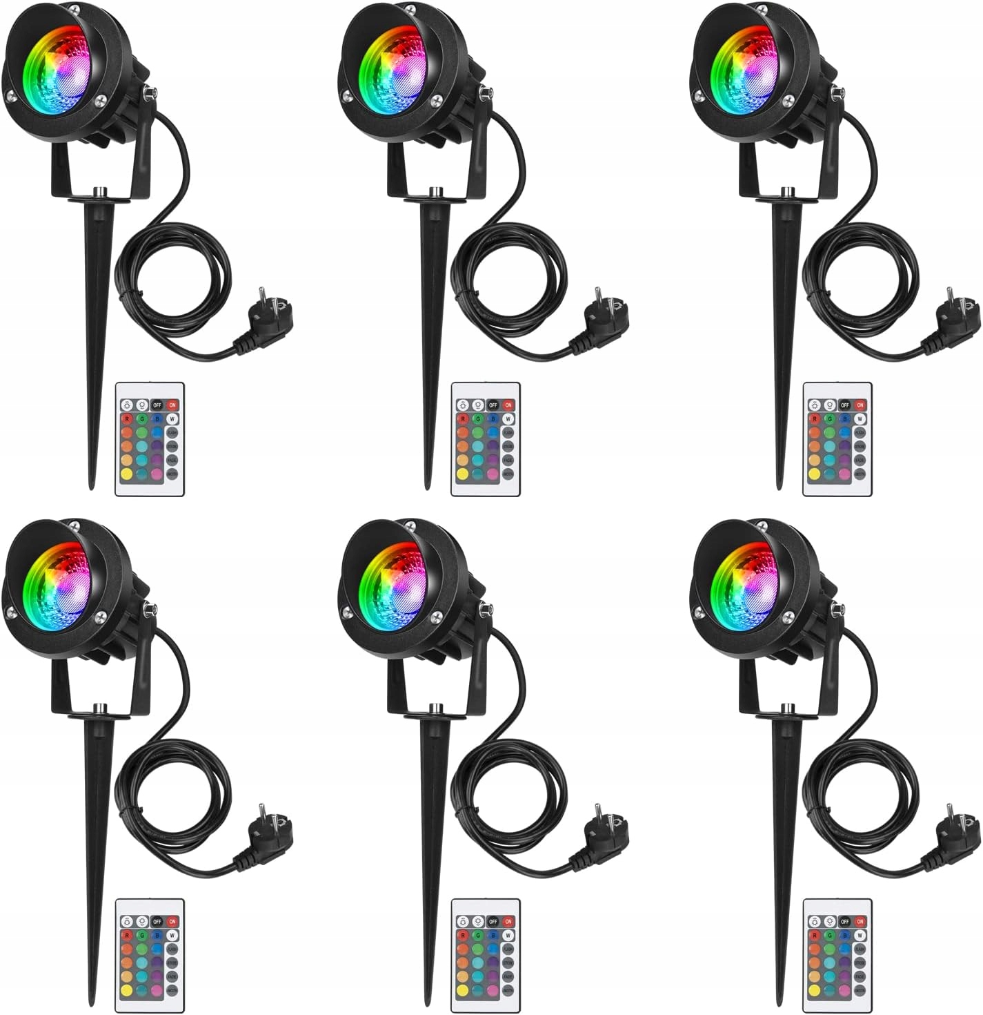 Led Záhradná Lampa Rgb 20 W Ledmo 2000 LM Reflektor Diaľkový Ovládač