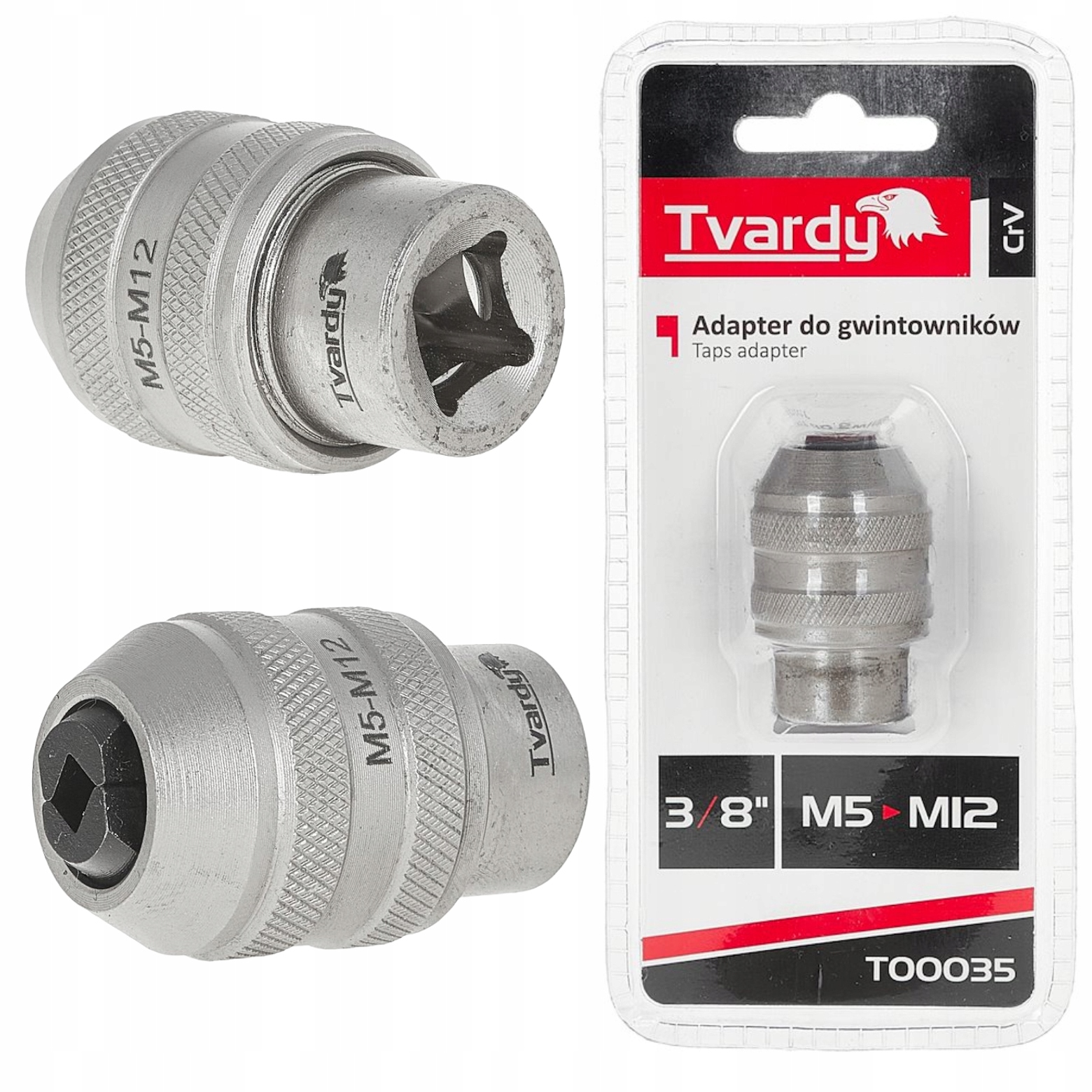Samozaciskowy uchwyt adapter do gwintowników 3/8" M5-M12 CrV
