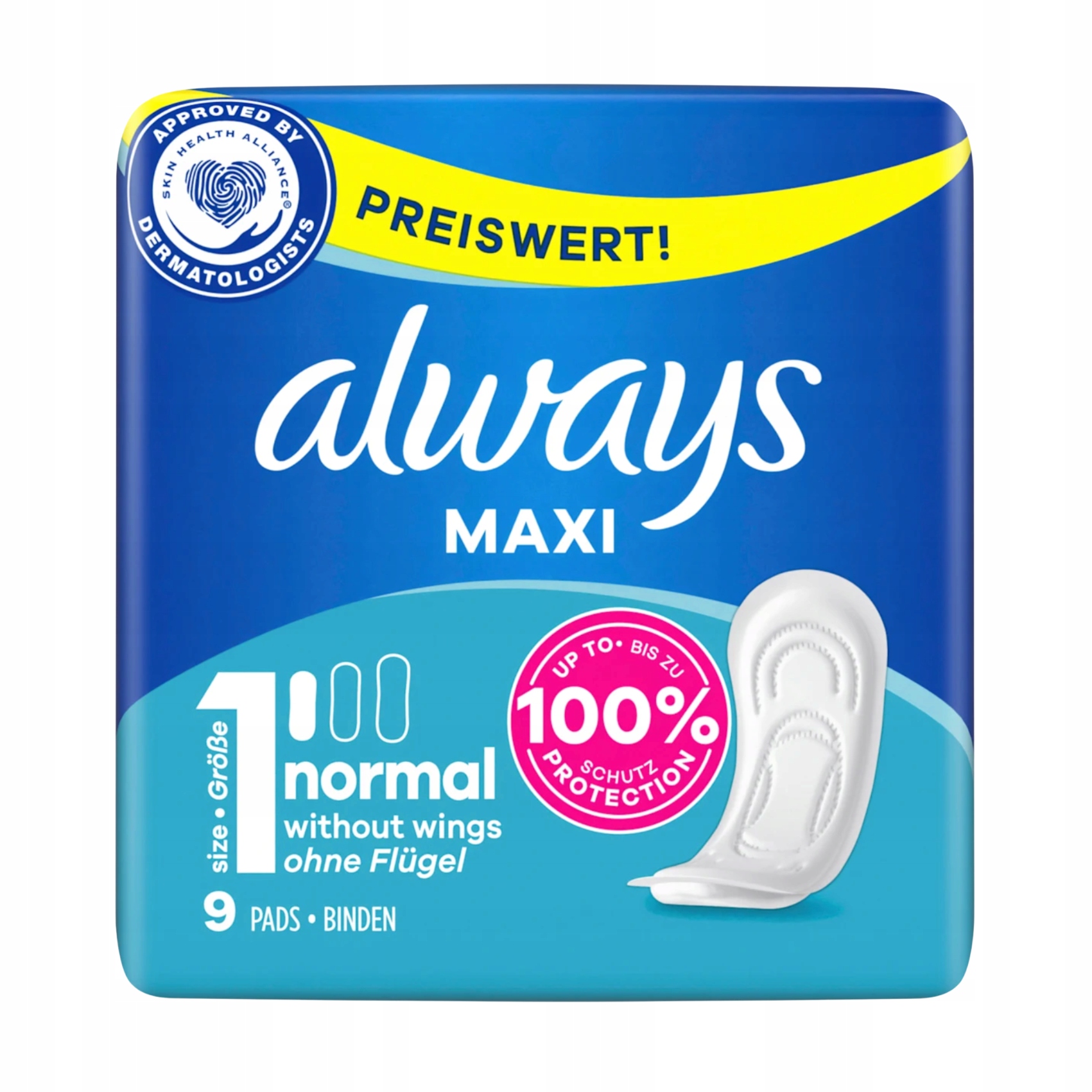Always Maxi Normal hygienické vložky 9 ks