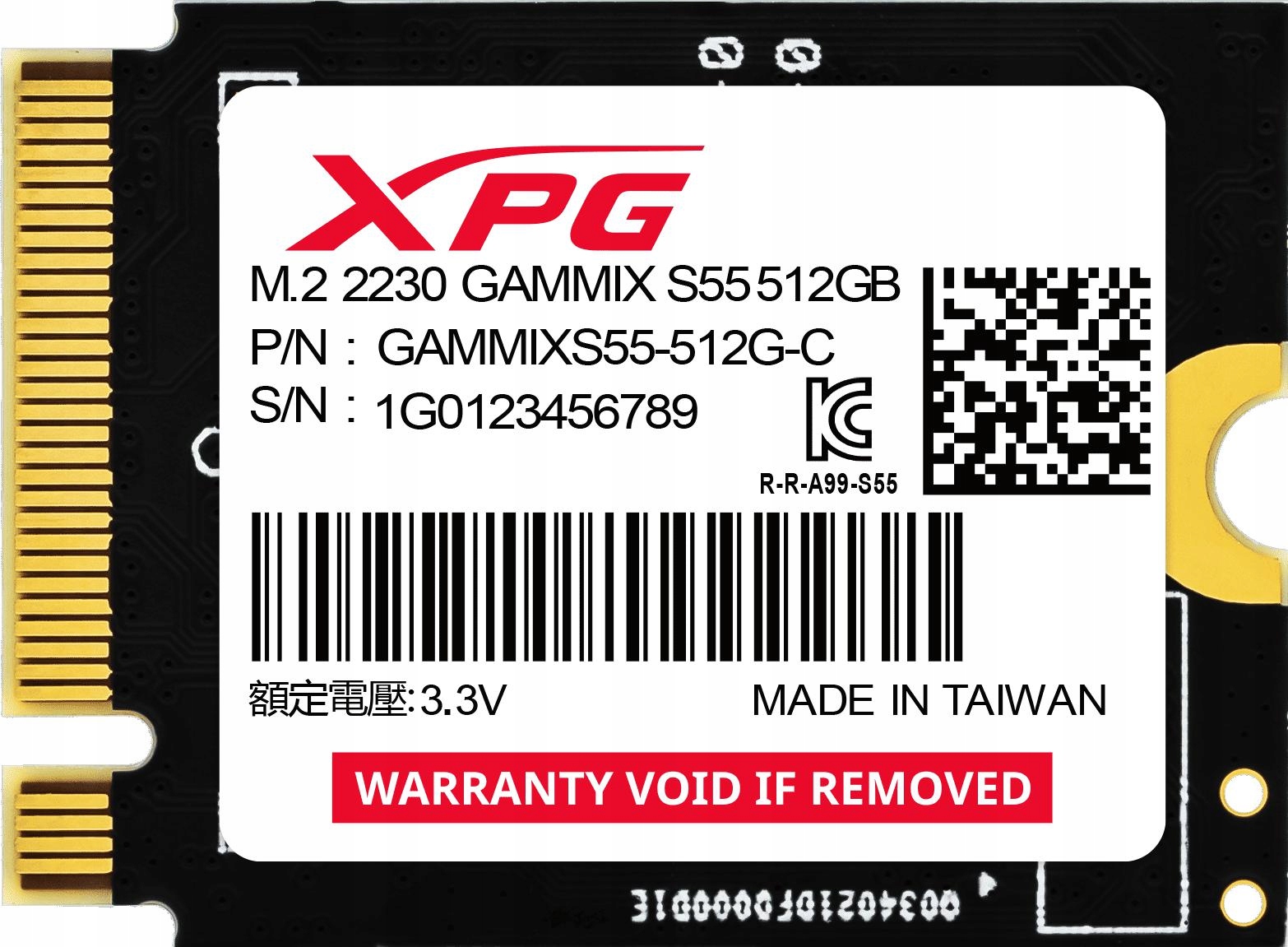 Ssd disk Adata Xpg Gammix S55 512GB M.2 2230 PCIe 4.0 5000MB/s
