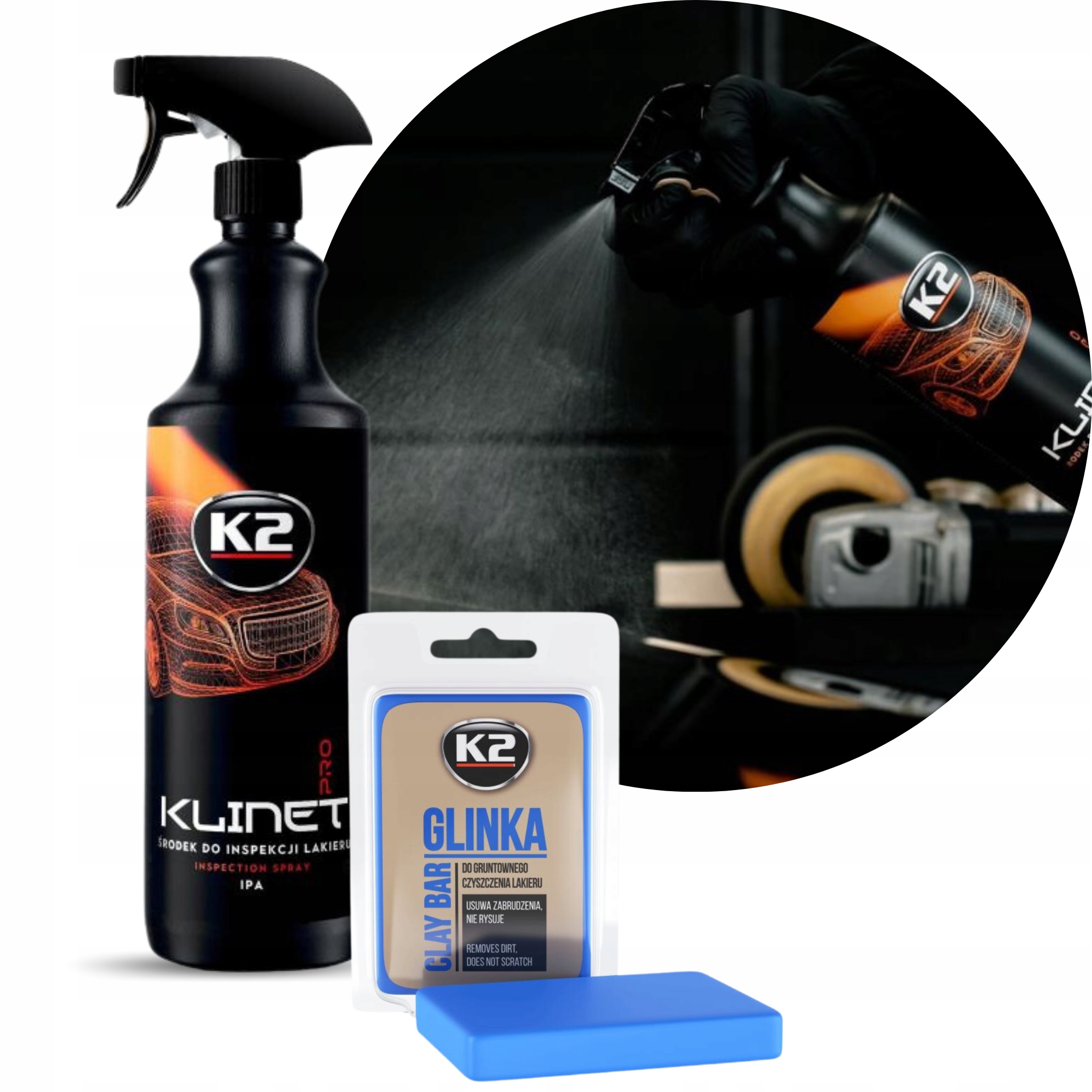 

Glinka do lakieru 60g, odtłuszczacz Glinkowanie K2