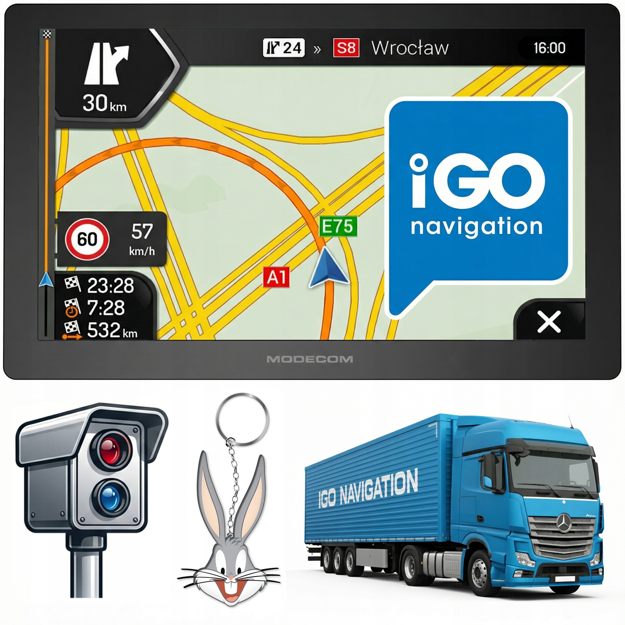 Navigácia Nákladné autá Modecom CX 7.0 iGO Primo Truck Tir Bus Fotoradary 2026