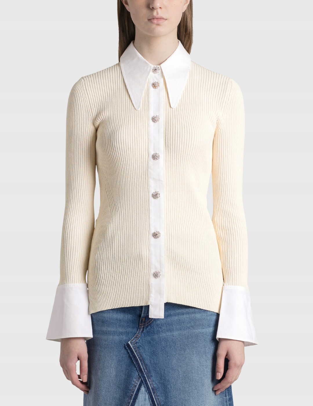 GANNI sweter 40 L COLLAR CARDIGAN