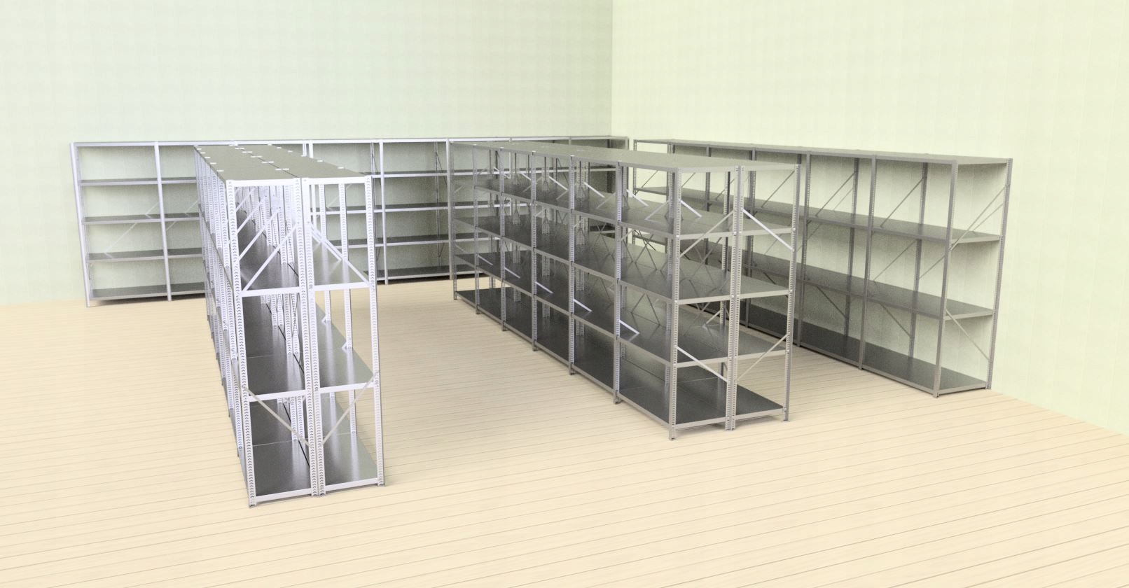 REGAŁ PÓŁKOWY OCYNKOWANY MODUŁ 195x455x60 4 PÓŁKI Producent inna