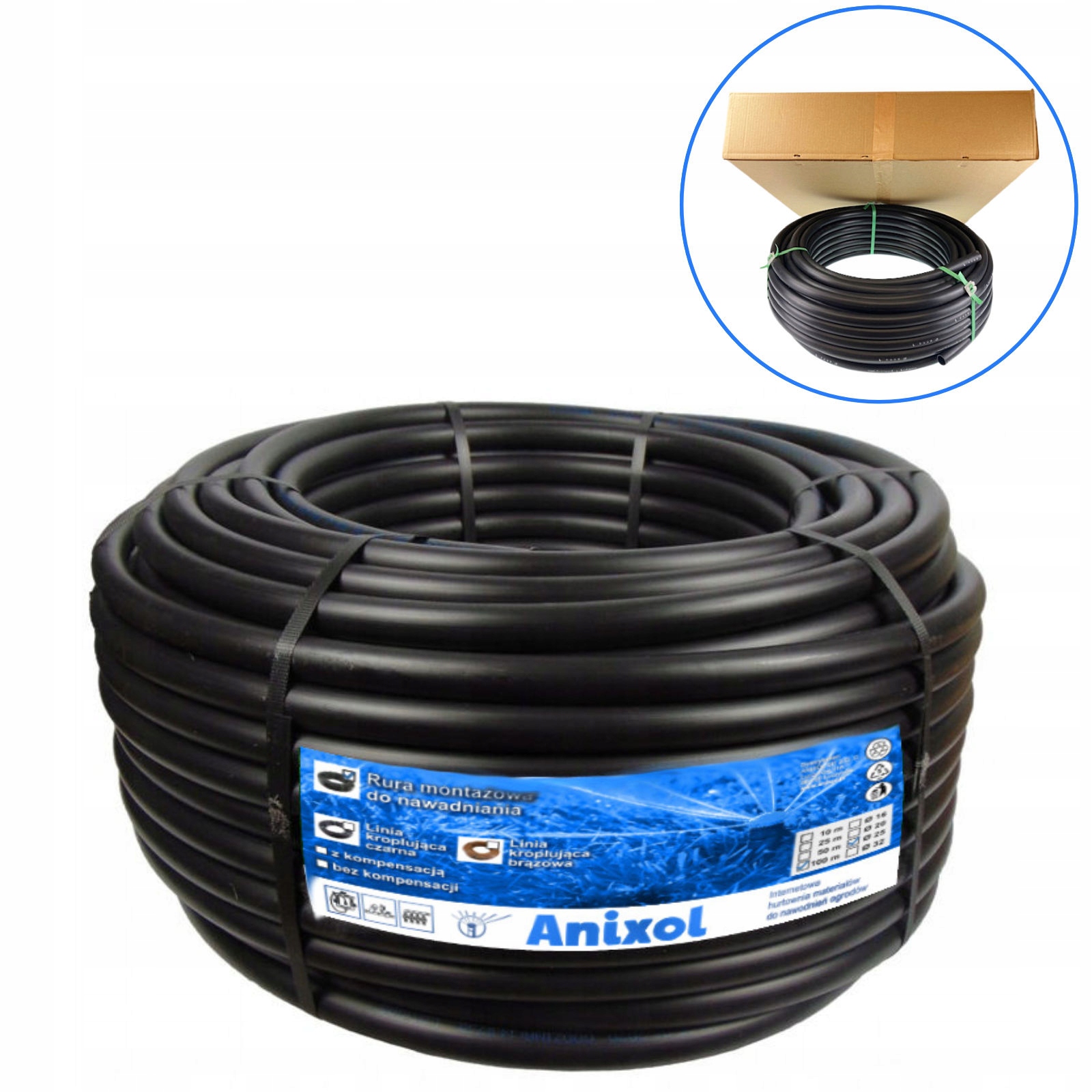 Rura Pe 25 mm 100 m PN4 montażowa plastyczna do nawadnia testowana 10 bar