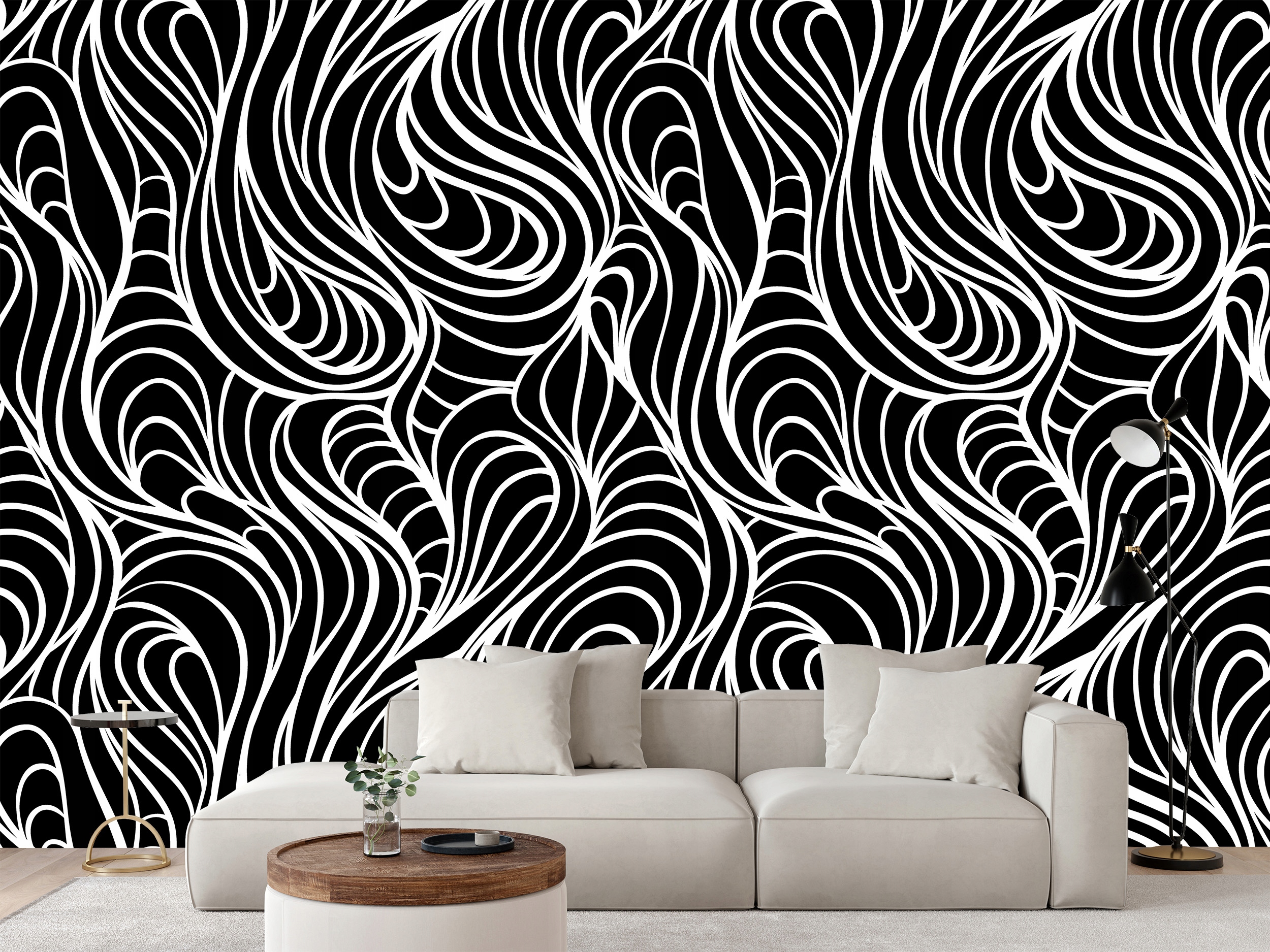 Fototapeta Zakřivené Linie Spirály Mozaika Abstrakce -- 400 x 280 cm