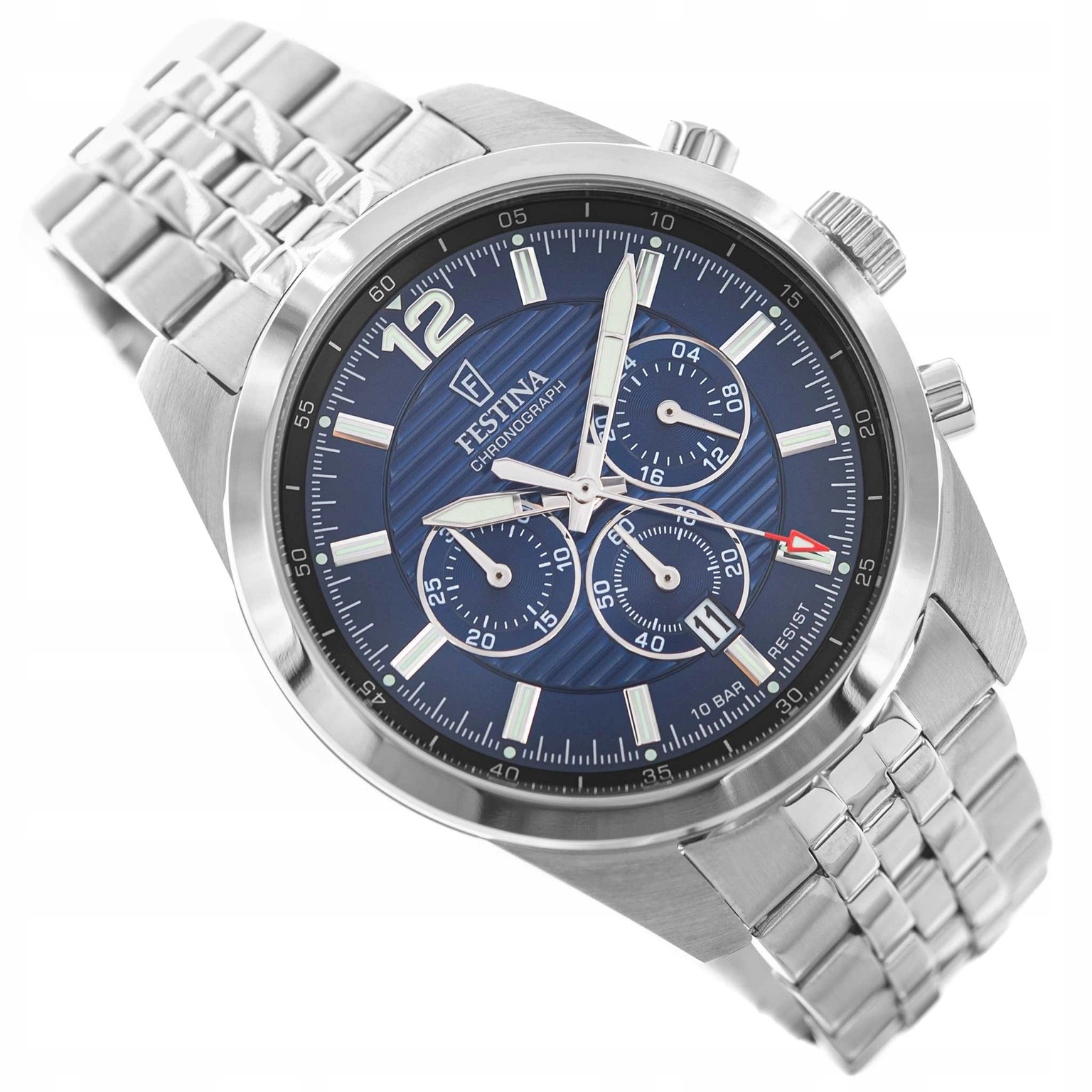 Pánské Hodinky Festina F20742/4 Timeless Chronograph Stříbrné Na Náramku