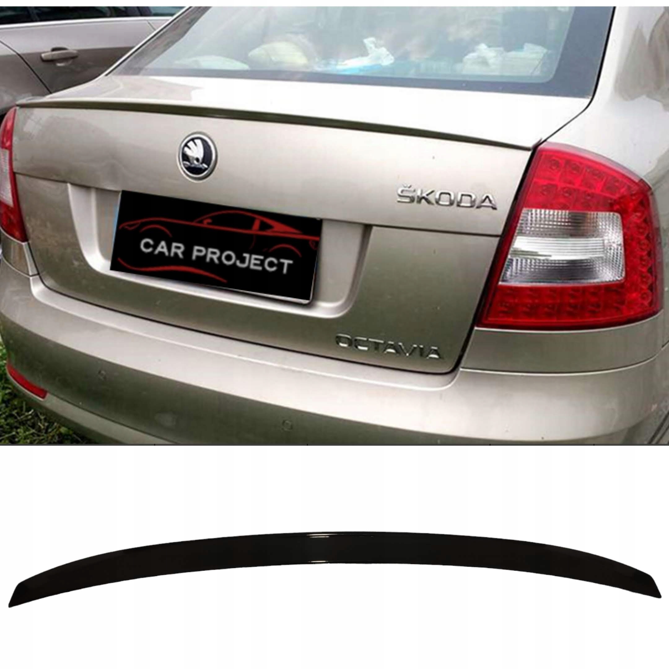 Škoda Octavia 2 Lotka Spoiler Zadní Kryt Černý Lesk