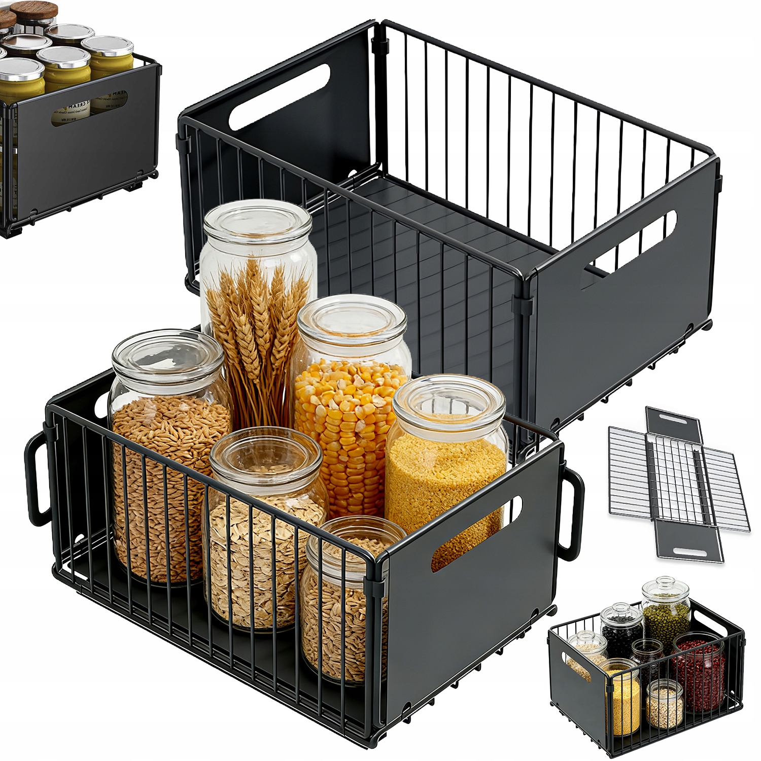 2 Szt-wysuwany Kosz Do Przechowywania,półka Do Przechowywania Pod Zlewem