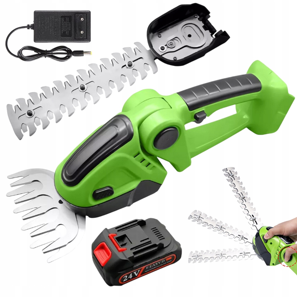 Akumulátorové Nůžky Na Trávy A Živý Plot 24 V Zastřihovač Zahradní nůžky 1500 mAh