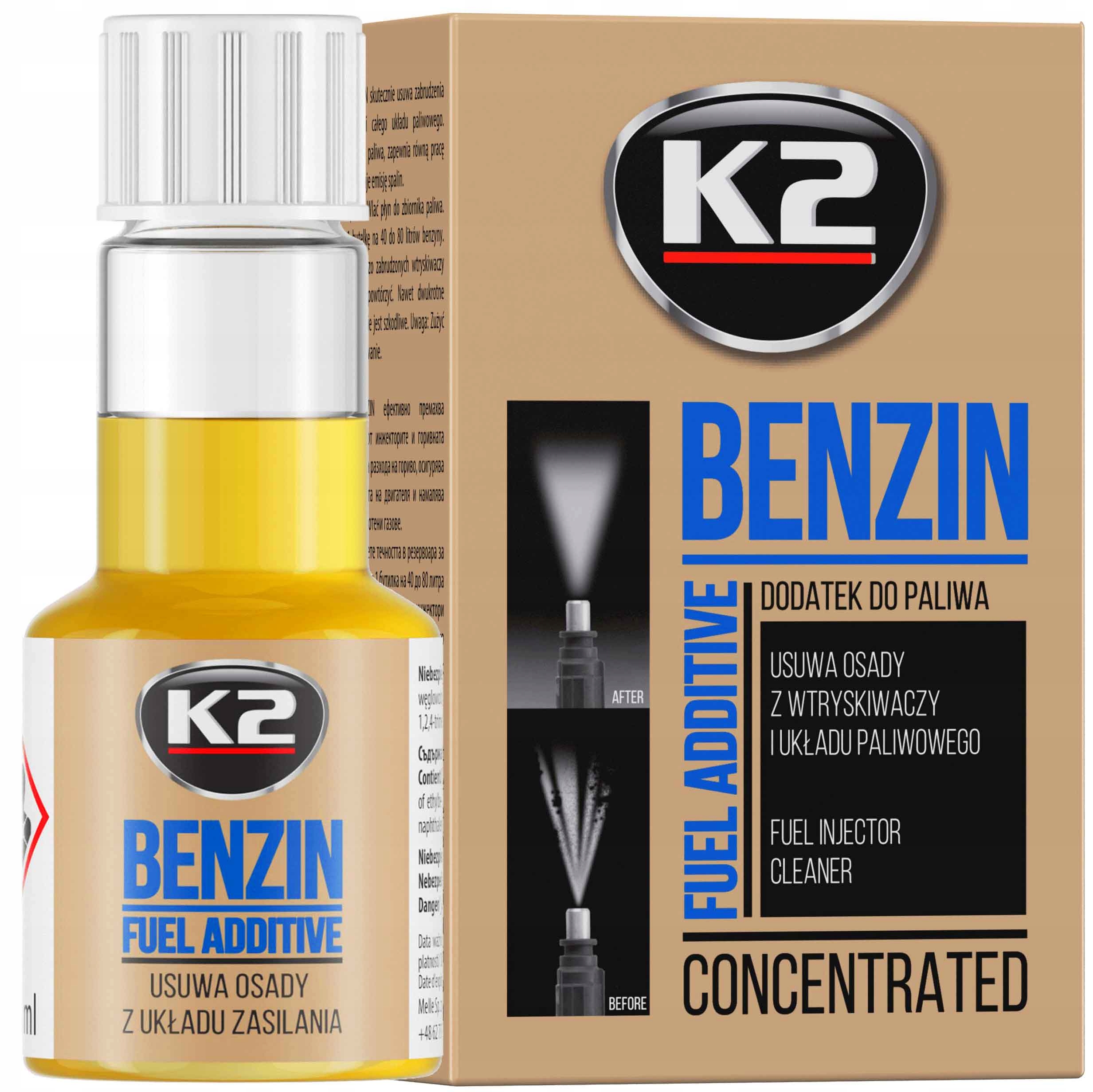 K2 Benzin 50ML Dodatek do benzyny T311 Wtryski