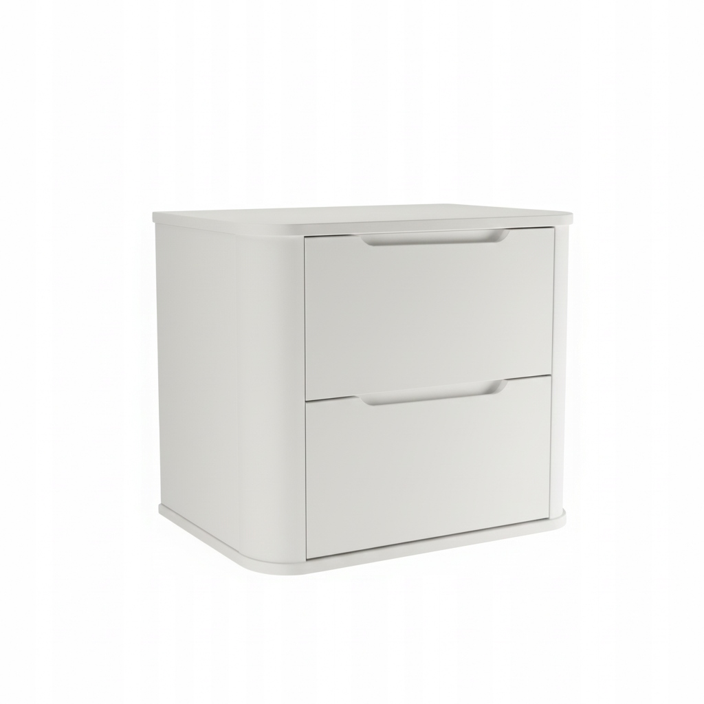 Skříňka pod umyvadlo 60 cm oválná Bílá Luma