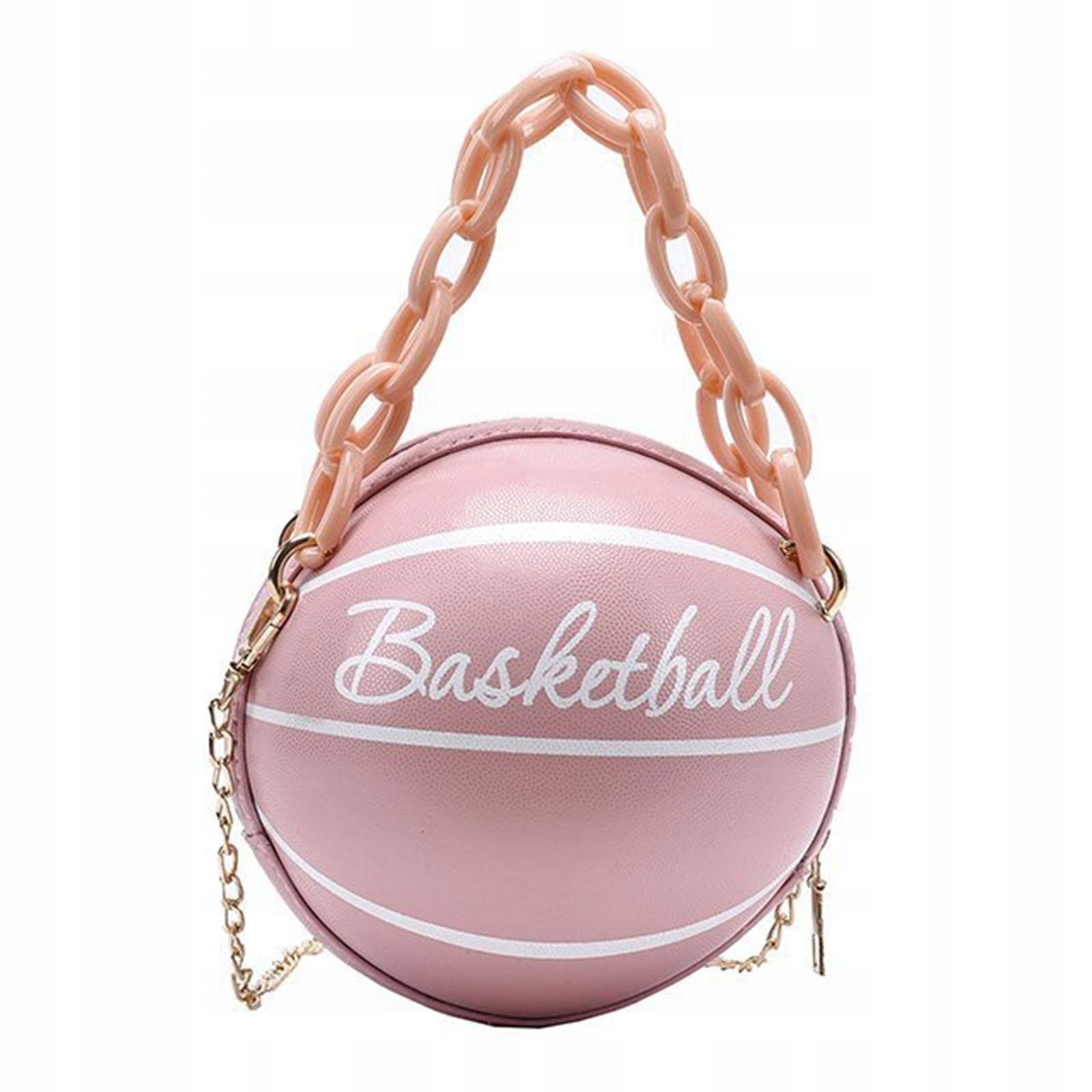 Novinka Dámska basketbalová taška PU Leather Chain Pink