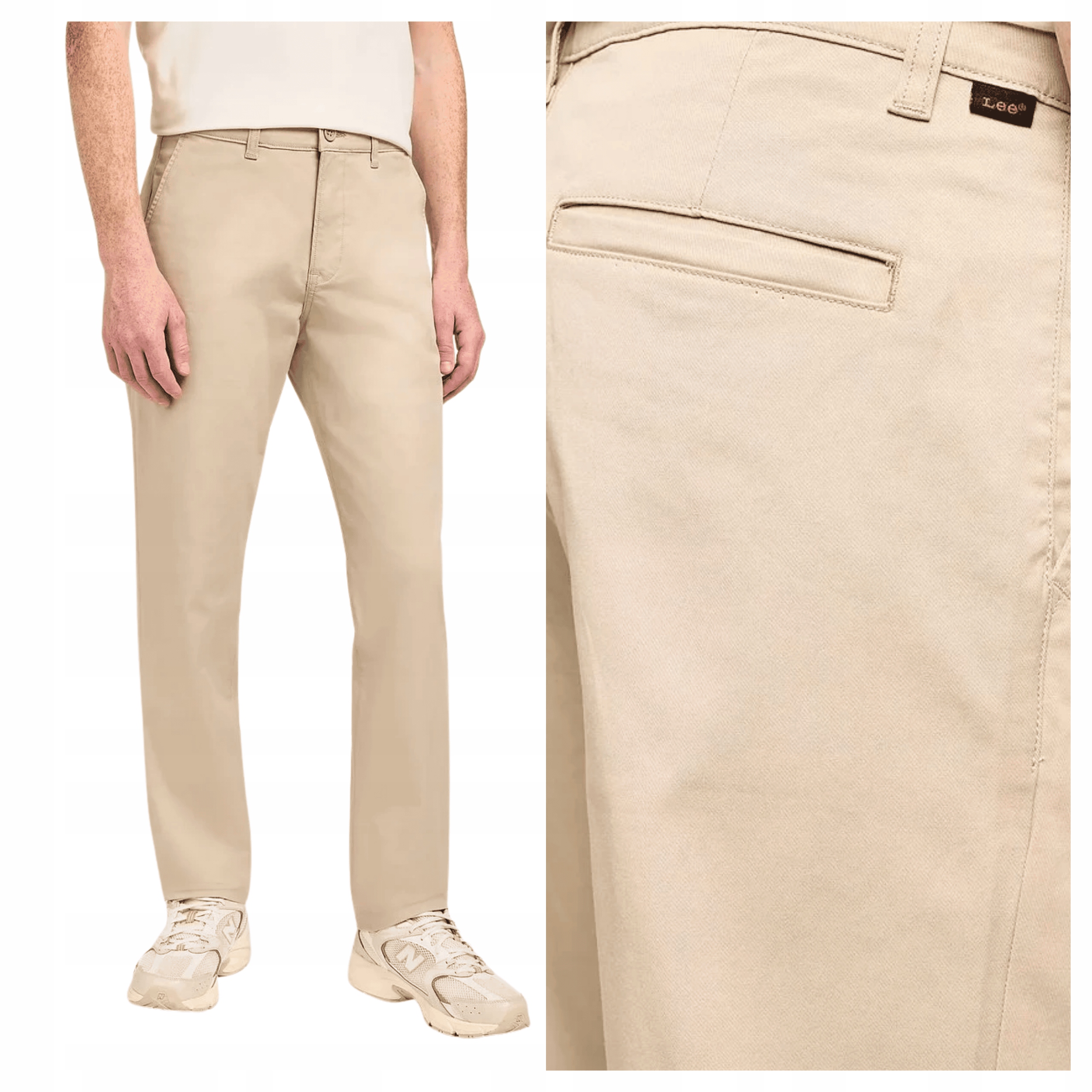 Pánské kalhoty Lee Regular Chino Stone béžové látkové W33 L32