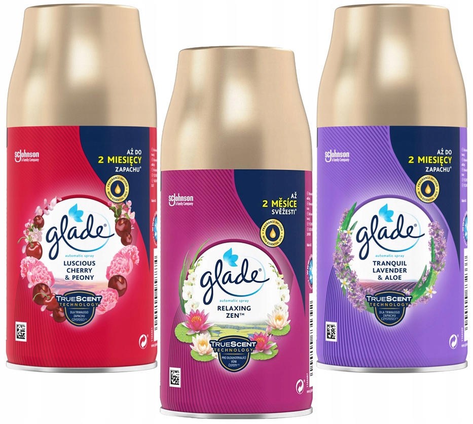 Levně Glade Osvěžovač zásob Relaxing Zen Levandule Aloe Višeň Peonia 269ml x3