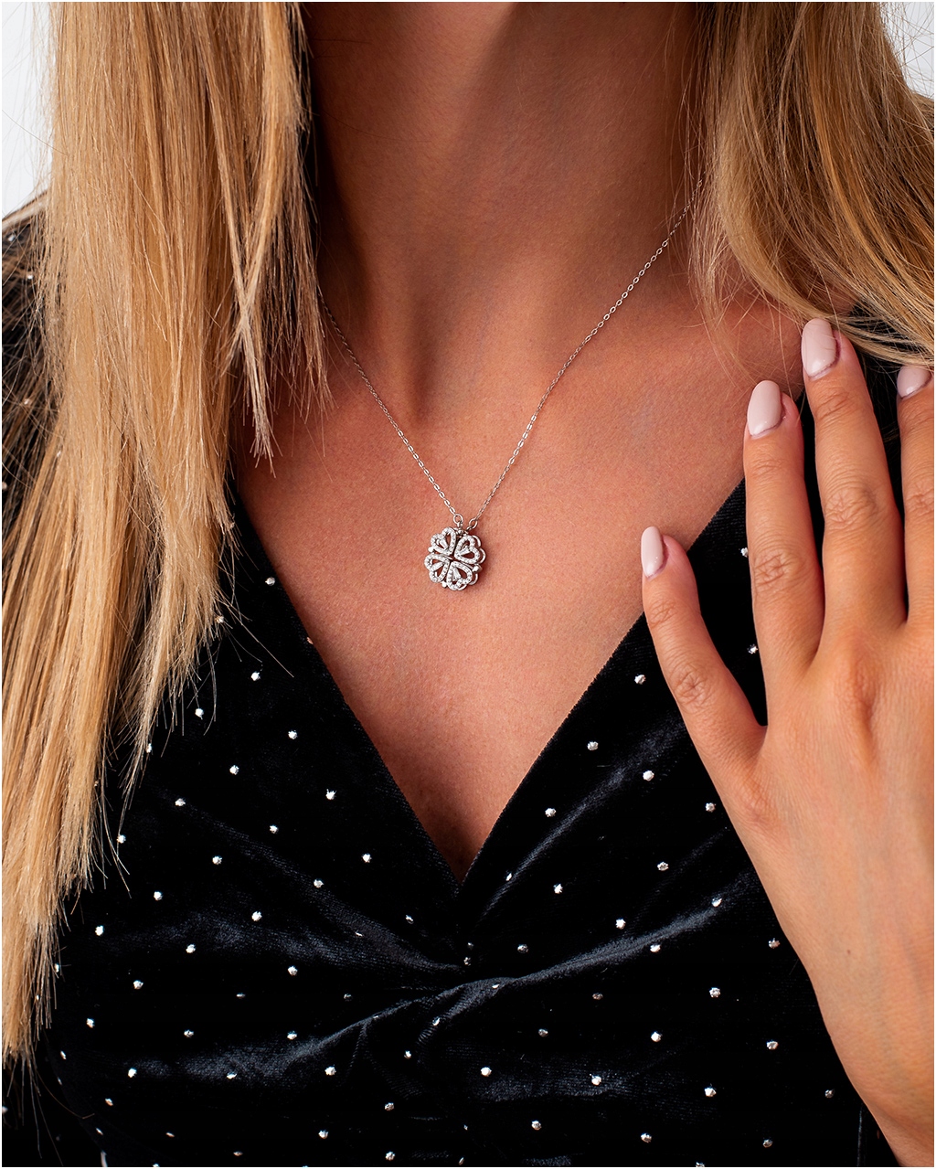 Naszyjnik srebrny damski 2w1 magnetyczny KONICZYNA SERCA srebro 925 Kod producenta PREZENT DLA MAMY RL0146#R