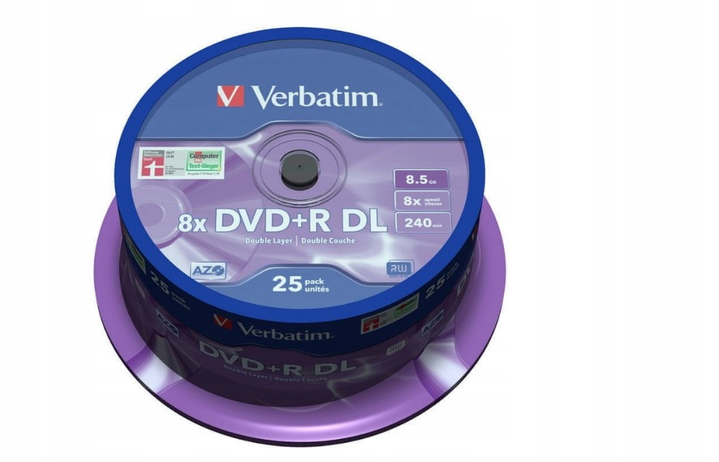 Verbatim Azo płyty Dvd+r Dual Layer 8.5GB 8x 25szt