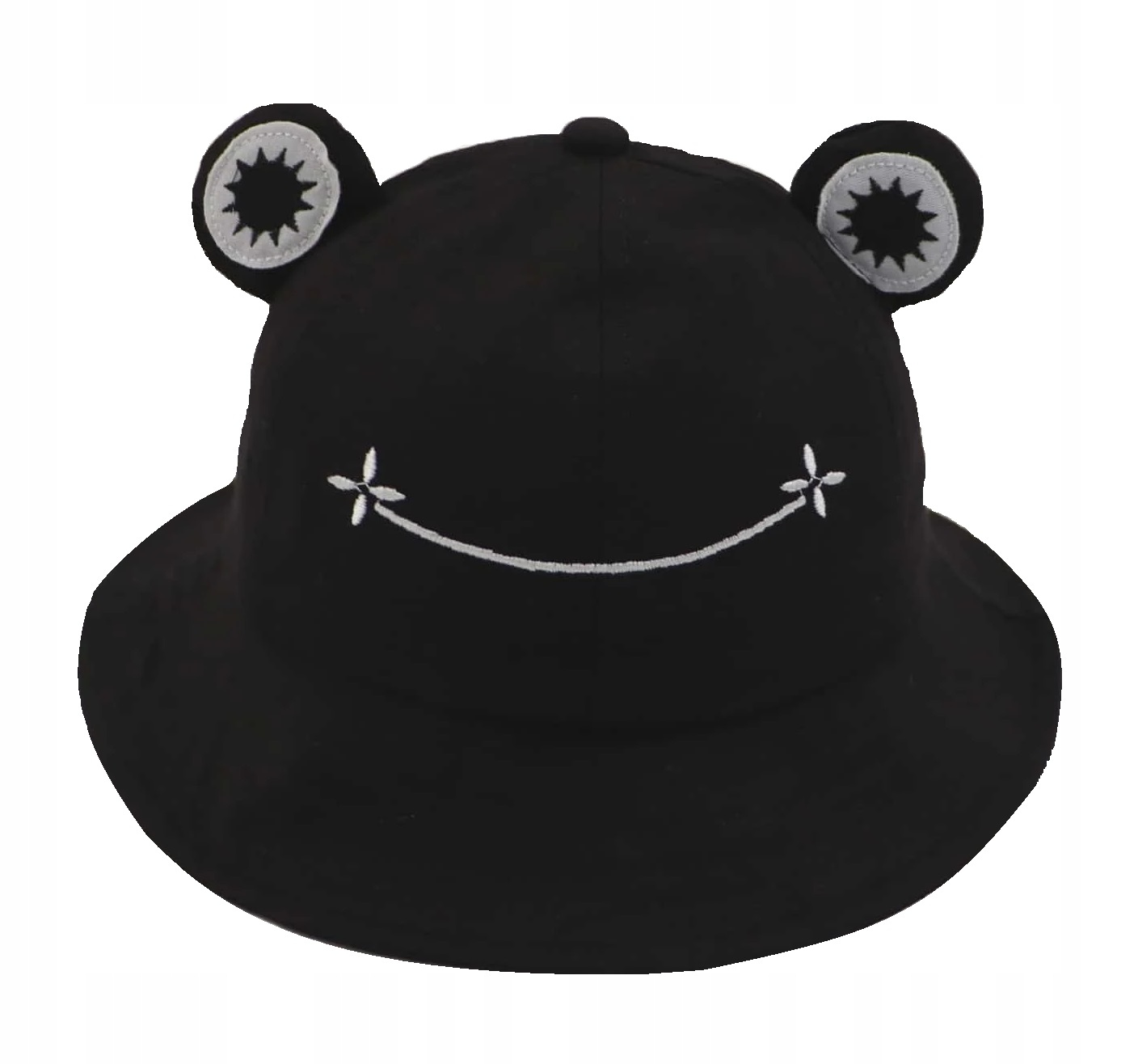 

Kapelusz Bucket Hat Czarny Żaba Uszy Regulacja
